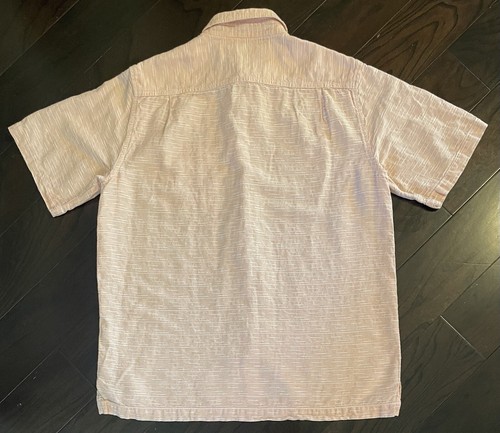 Caribbean Shirt Mens Adult Large Peach Heather Linen Blend Hawaiian Beach Mens - Picture 7 of 7