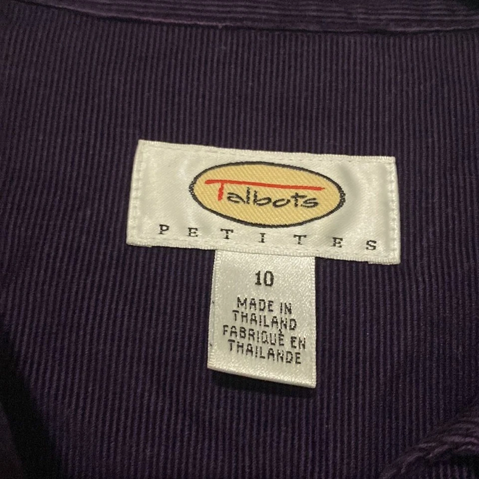 Talbots Velvet Ribbed Long Sleeve Maxi Dress Button Down Pockets - Size 10P - Image 3 of 4