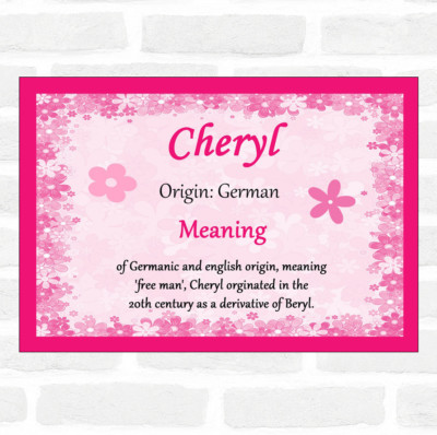 Cheryl Namensbedeutung rosa Zertifikat