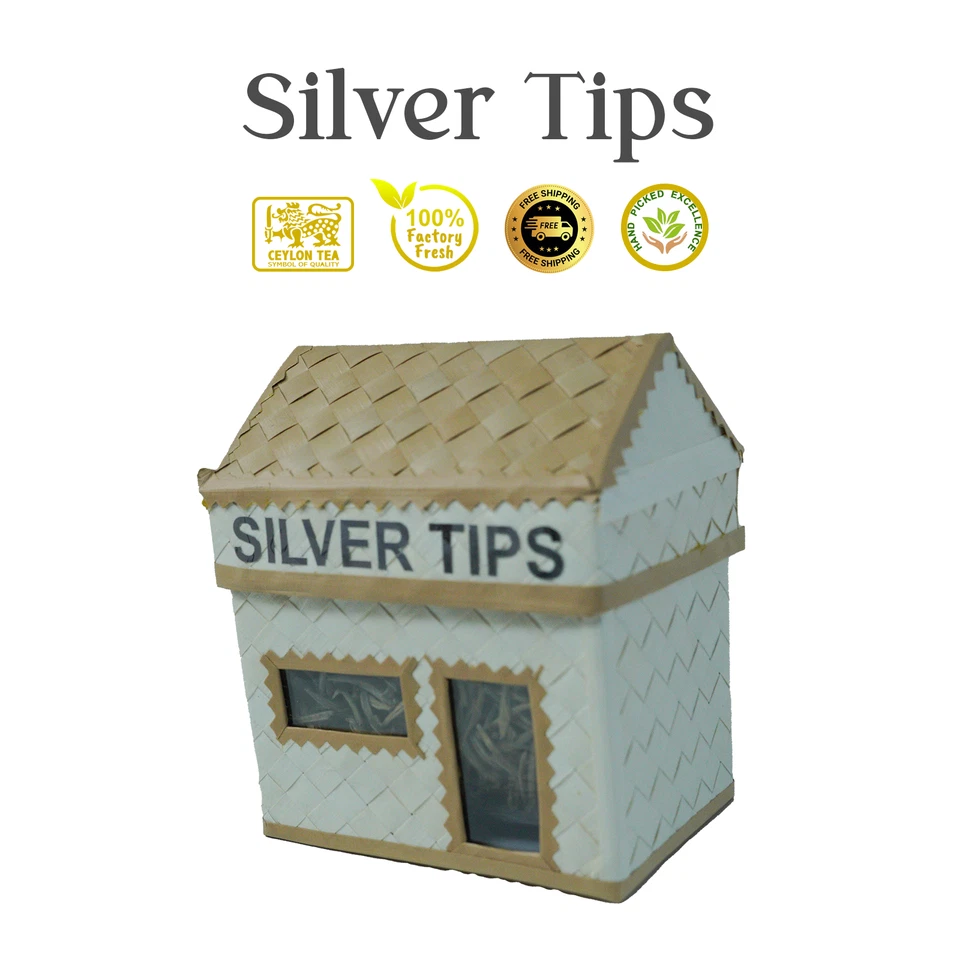 Brotes de té de alta gama raros y lujosos de Ceilán puntas plateadas té aguja plateada té blanco Foto 4 de 4