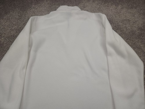 Vintage MARKER Brand Fleece 1/4 Zip Mens Medium White Lightweight Logo Made USA - Picture 10 of 15
