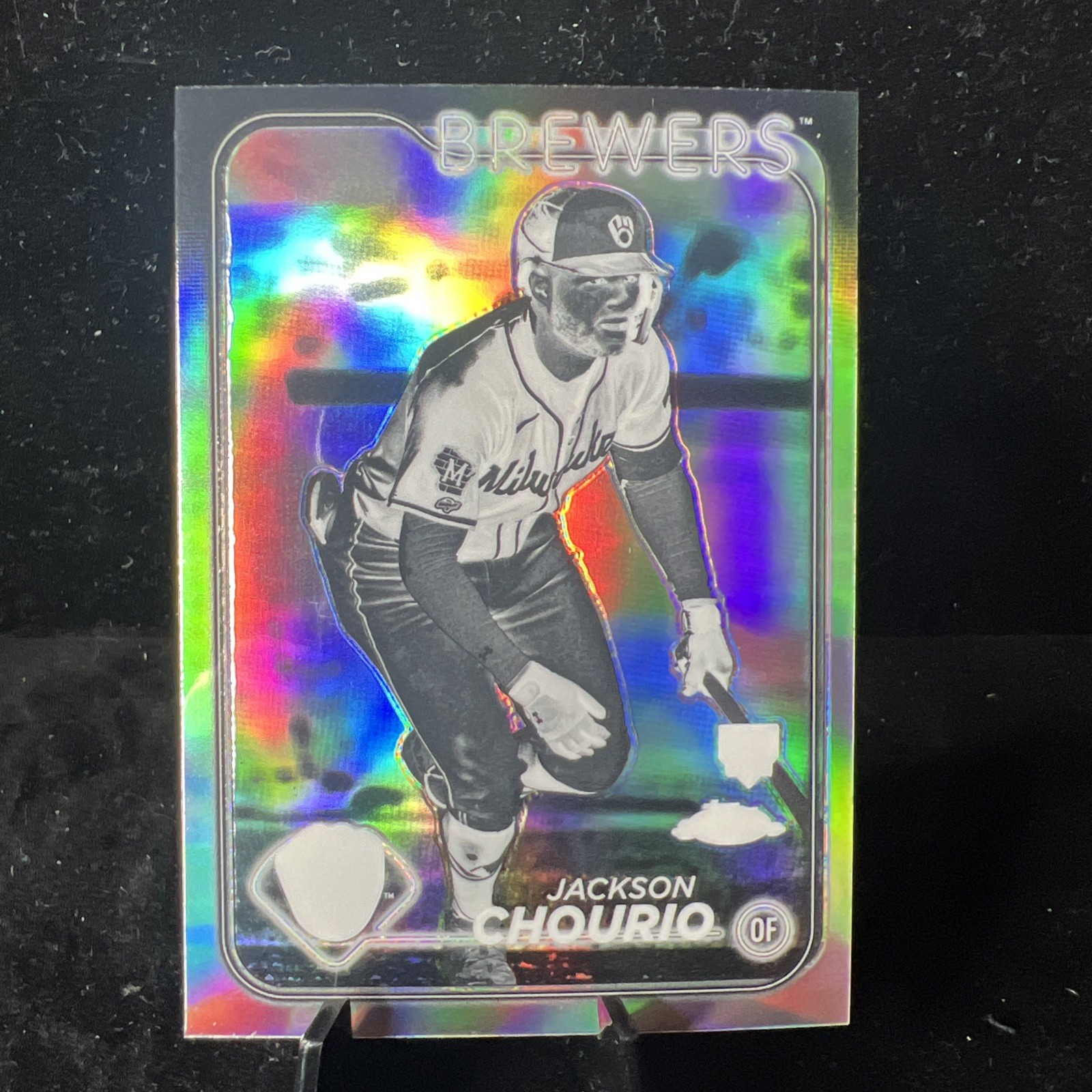 2024 Topps Chrome - Jackson Chourio #161 Negative Refractor RC Rookie