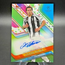 Kenan Yildiz 2024-25 Topps Finest UCC Autograph Variation Green Refractor /99 RC