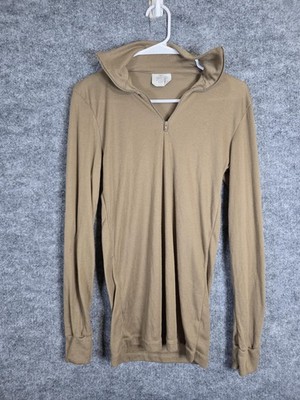 Vintage SEKRI ECWCS Undershirt Mens Small Brown 1/4 Zip Base Layer Mock Neck 00s