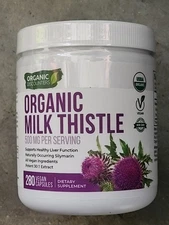 Organic Discounters USDA Organic Milk Thistle Extract Capsules, 280 Count