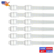 12 Pack 8 Ft Led Bulbs 2 Pin HO R17D T8 Led Tube Lights 144W 18000Lm 6500K Led