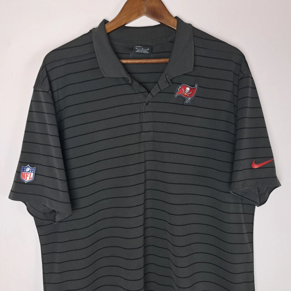 Nike Tampa Bay Buccaneers NFL On Field Apparel Dri-Fit Polo Shirt Mens XL Gray - Image 2 of 4