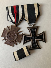 2er Ordensspange +Bandspange Eisernes Kreuz, Frontkämpferkreuz (2439n)