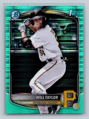 Will Taylor 2025 Bowman Chrome 1st Aqua Pulsar Refractor /125 #BCP-179 Pirates