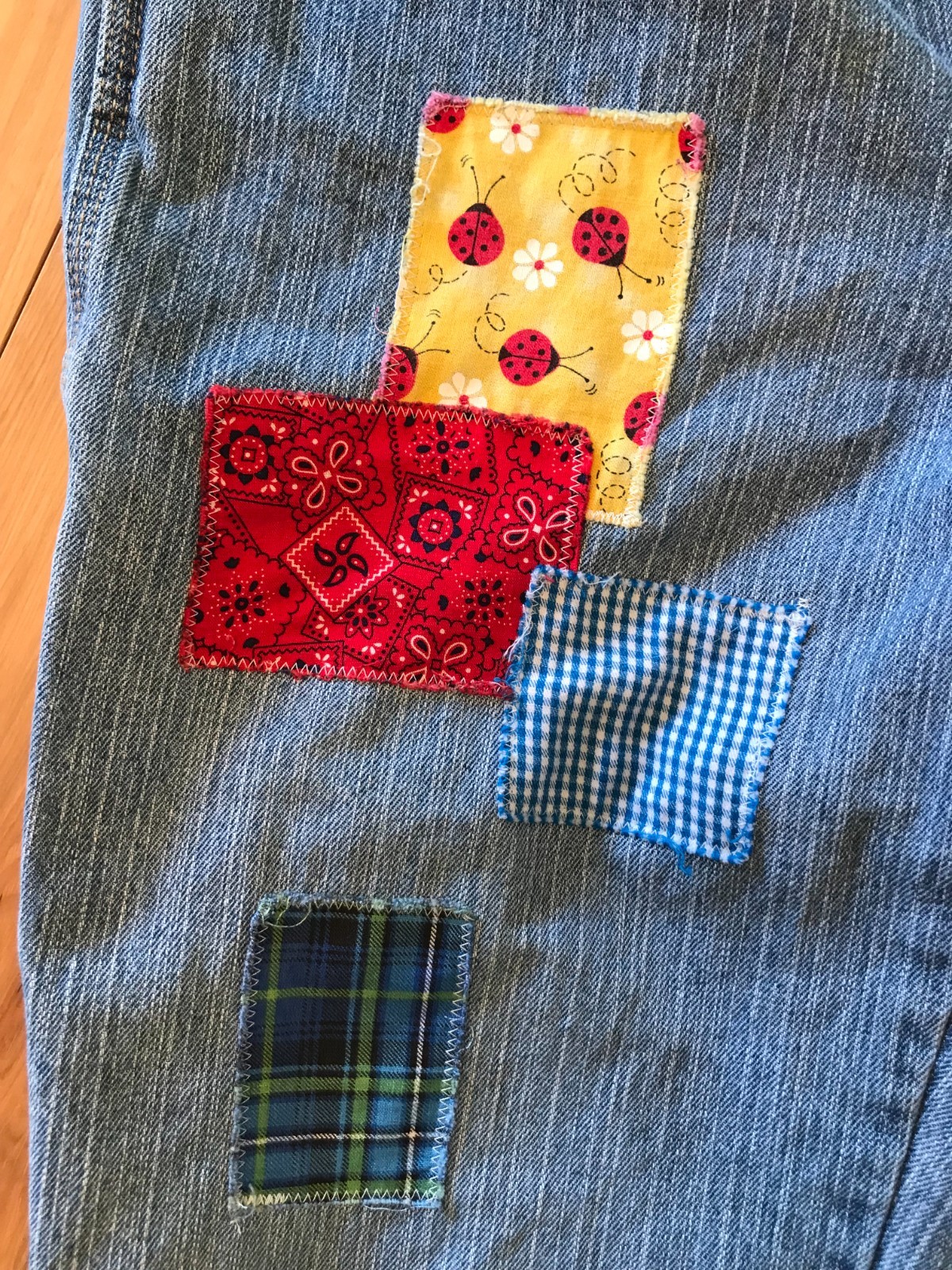 Upcycled Patchwork Denim Capris, Handmade Summer … - image 5