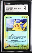 CGC 4 Pikachu 43/95 EX Team Magma Vs Aqua Reverse Holo Carta Pokemon