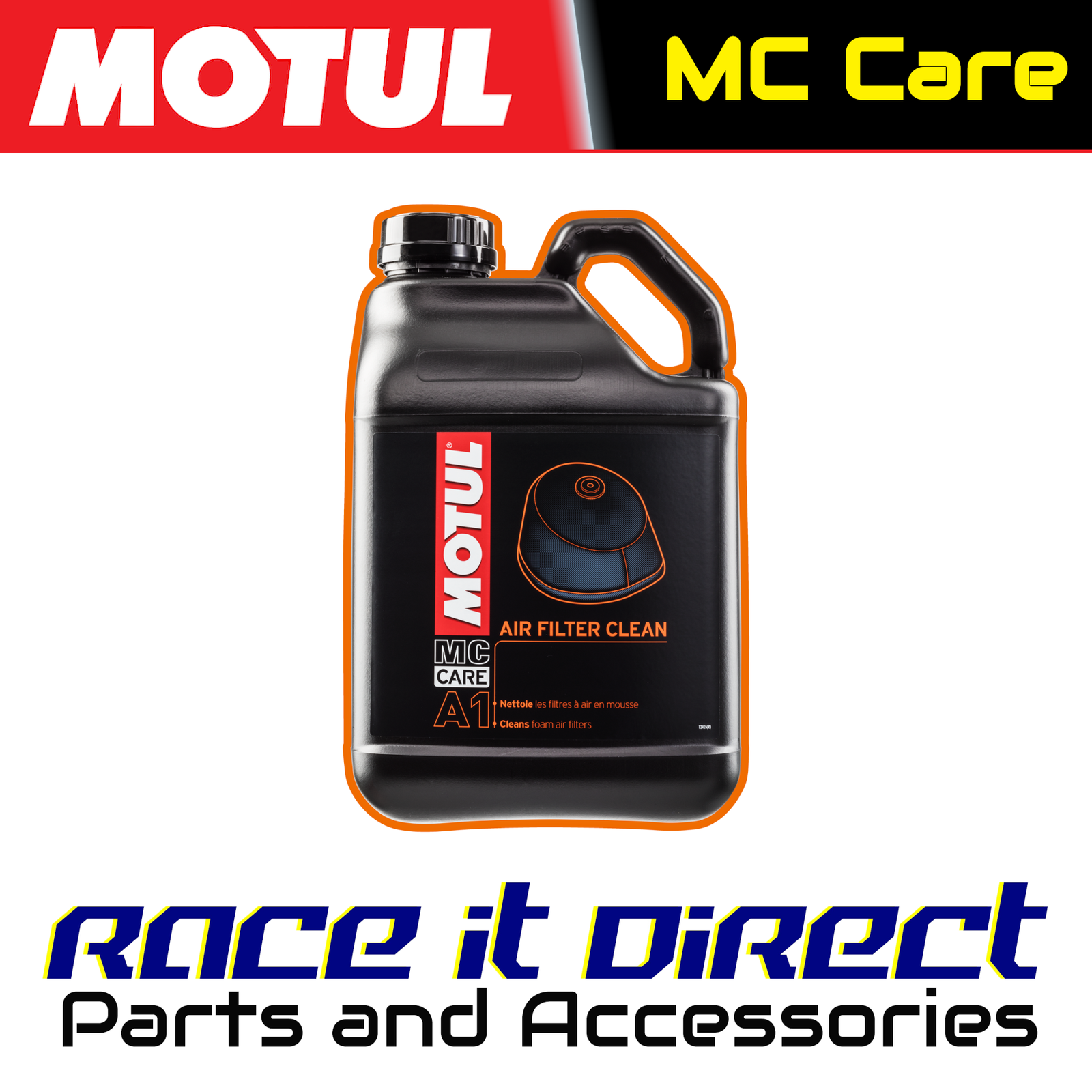 Motul MC Care A1 Air Filter Clean - Motorcycle Air Filter Cleaner - 5 Litres 5L