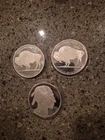 (3) 2015 5 oz. Buffalo .999 Silver Rounds In Plastic.  15 Oz Total.
