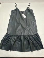 Express Black Shift Dress Spaghetti Straps with Ruffles New XS40369365