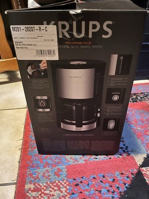 Krups Pro Aroma Plus KM3210 Filter-Kaffeemaschine 10-15 Tassen schwarz/silber