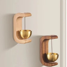 Wind Chime Door Bell Magnetic Wooden Entrance Opening Doorbell for Decoration