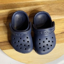 Crocs Kids Classic Clogs Navy Blue Slip On Comfort Shoes Size C4 NWOT