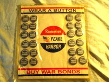 ORIGINAL (24)  WWII HOMEFRONT B/W FLAG STP REMEBER PEARL HARBOR COUNTER DISPLAY