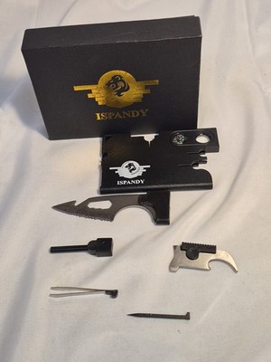 Ispandy Outdoor Mulit-Function Survival Tool Kit - Credit Card Multitool Kit