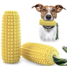Dog Corn Chew Squeak Toothbrush Cleaning Teeth Interactive Toy Chewer