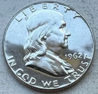 1962 Proof Franklin Half Dollar 90% Silver-INV#9105