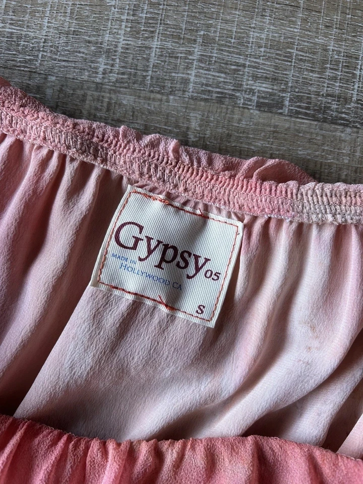 Gypsy 05 Tie Dye Maxi Vestido Mujer’s S 100% Seda Boho Sin Tirantes REVOLVE EE. UU. *logo Foto 2 de 4