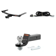 CURT Trailer Tow Hitch Package With 2in Receiver, Wiring, 45036 Ball Mount 13272