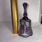 Fenton Violet Mary Gregory Bell Hand Painted by S. Stephens Batter Up Baseball
