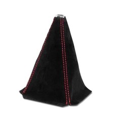 Car Shift Knob Dust Cover, Car Shift Boot, Leather Gear Shift Black red/Suede