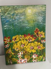 quadro moderno  Natura  Fiorita  dipinto a mano,Pittura Acrilica .