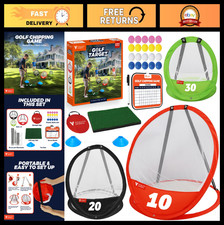 3PCS Golf Chipping Net Set - Pop-Up Practice Net for Indoor/Outdoor Use, 3 Targe