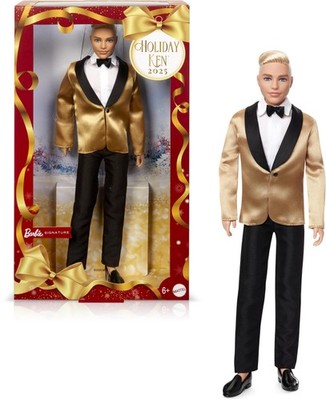 Barbie Signature 2025 Holiday Blonde Ken Collectible Fashion Doll
