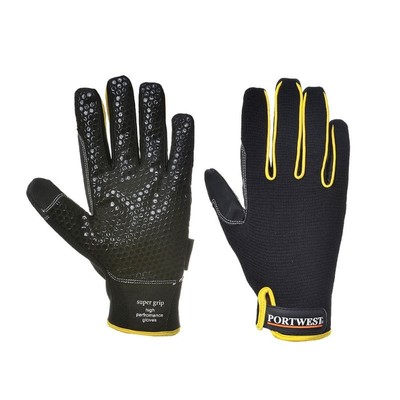 Portwest A730 Supergrip High Performance Black Grip Handschuhe - Größe M 10er Pack