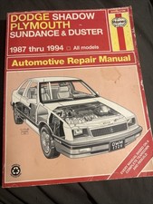 Haynes Repair Manual 30055 For Dodge Shadow Plymouth Duster 1987 1994 Turbo V6 Haynes Repair Manual 30055 For Dodge Shadow Plymouth Duster 1987 1994 Turbo V6