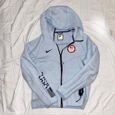 Nike Team USA Olympic Tech Fleece Wind Full Zip Hoodie Sz Small FN1208-441