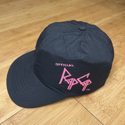 RARE VTG Official Rap Cap Sideways Black Crooked 80s Trucker Snapback Hat HipHop