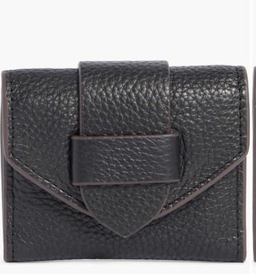 Aimee Kestenberg Keisha Leather Flap Card Wallet Trifold NWT Black