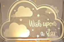 Walgreen Co. Moon Stars Night Light White Yellow Cloud Design Nursery Decor