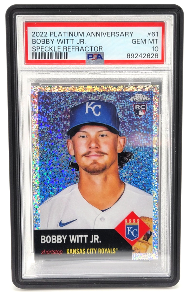 2022 Topps Chrome Platinum Anniversary Bobby Witt Jr. #61 RC Speckle /150 PSA 10