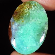 Pierre Précieuse Loose Oval De Chrysoprase Bio 28,70 Carats 22x31x4 Mm SH548
