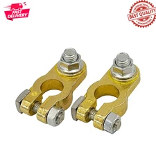 Universal Brass Battery Terminal Connectors Top Post Clamp Set for Car RV Boat T