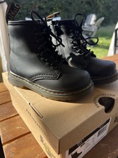 Dr Martens Toddler Black Leather Side Zip Lace Up Boots Kids Sz 8