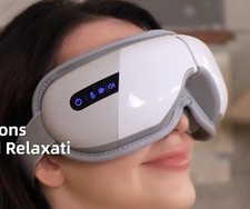 Eye Massager with Heat, Music, Compression, Adjustable Sleep Mask Massage Blueto