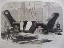 orig. Holzstich - The intermediate Paddle-Shaft of the GREAT EASTERN Steam-Ship 