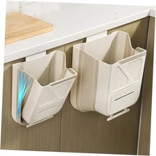 Hanging Trash Can for Kitchen Cabinet Door, 2.64 Gallon Kitchen Trash Can White