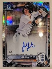 Jordan Yost 2025 Bowman Draft  AUTO Sunflower Seeds /5