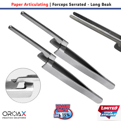 OROAX Articulating Paper Forceps - 2Pcs Miller Dental Paper Holder Serrated Beak