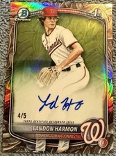 2025 Bowman Draft Chrome 1st Landon Harmon Sunflower Seed Auto /5 Snack Pack