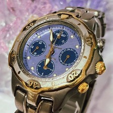 Montre chronographe SEIKO 7T34-0010 violet titane testée fonctionnelle