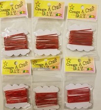 Lot 6 Metallic Red Elastic 1.5mm Bracelet Cord Jewelry Create A Craft DIY 5 Yd